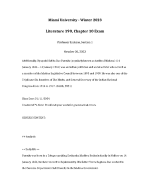 Literature 190 Chapter 1 Flashcards - Miami University - Winter 2023 ...
