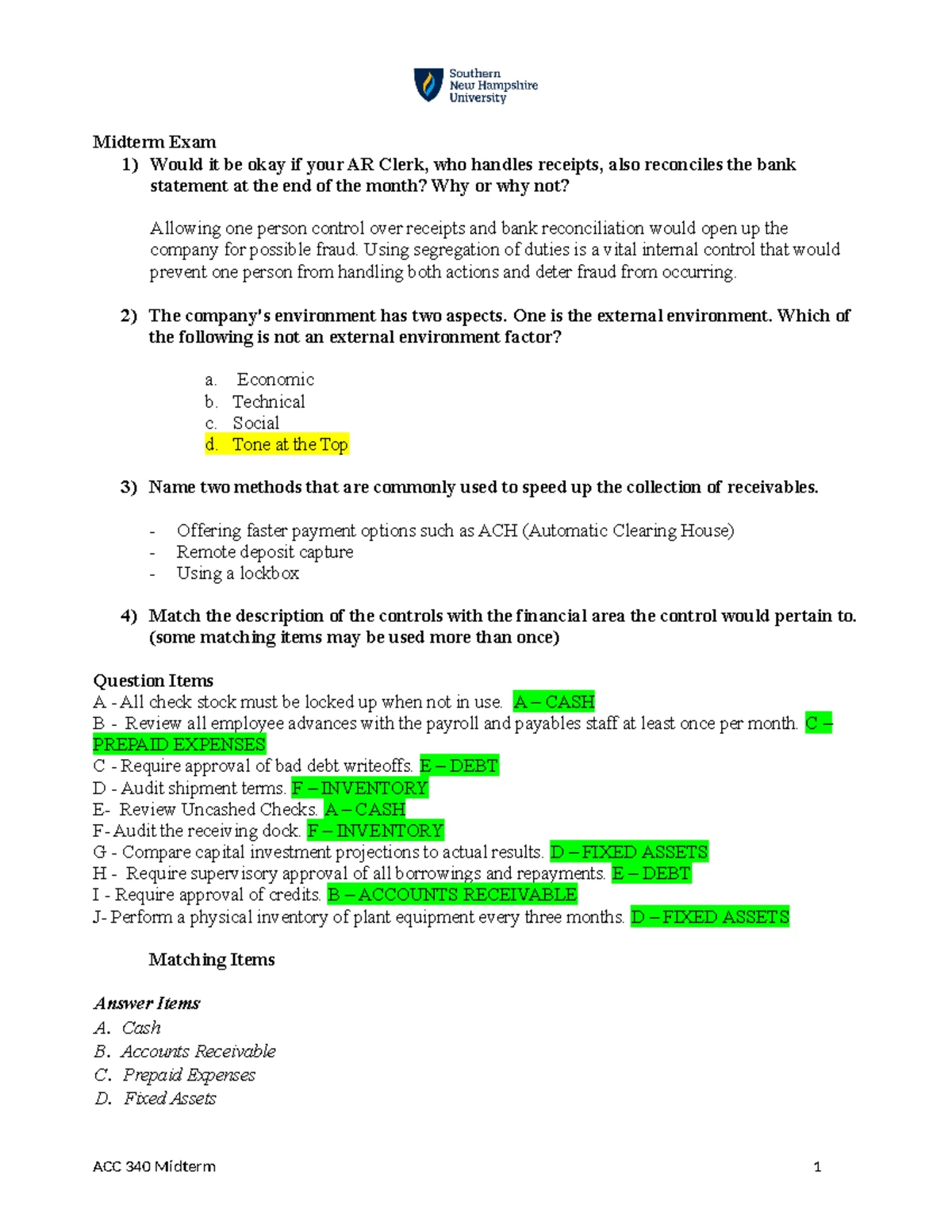 ACC 340 Module Eight Homework - Module Eight Homework If management ...