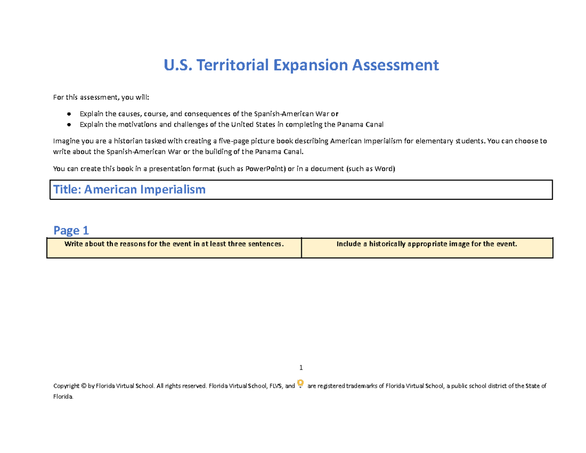 U.S. Territorial Expansion: Causes, Events, and Outcomes - Studocu
