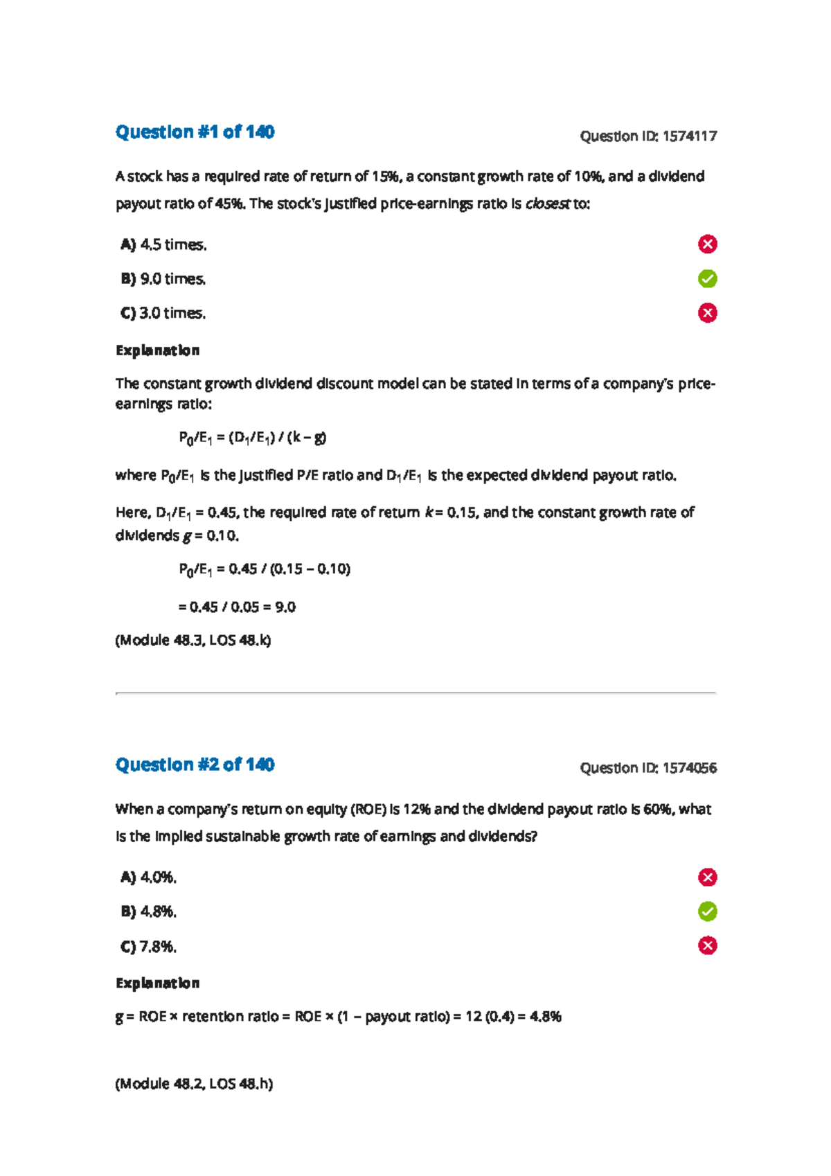 Equity Valuation Concepts & Tools - Module 48 Answers - Studocu