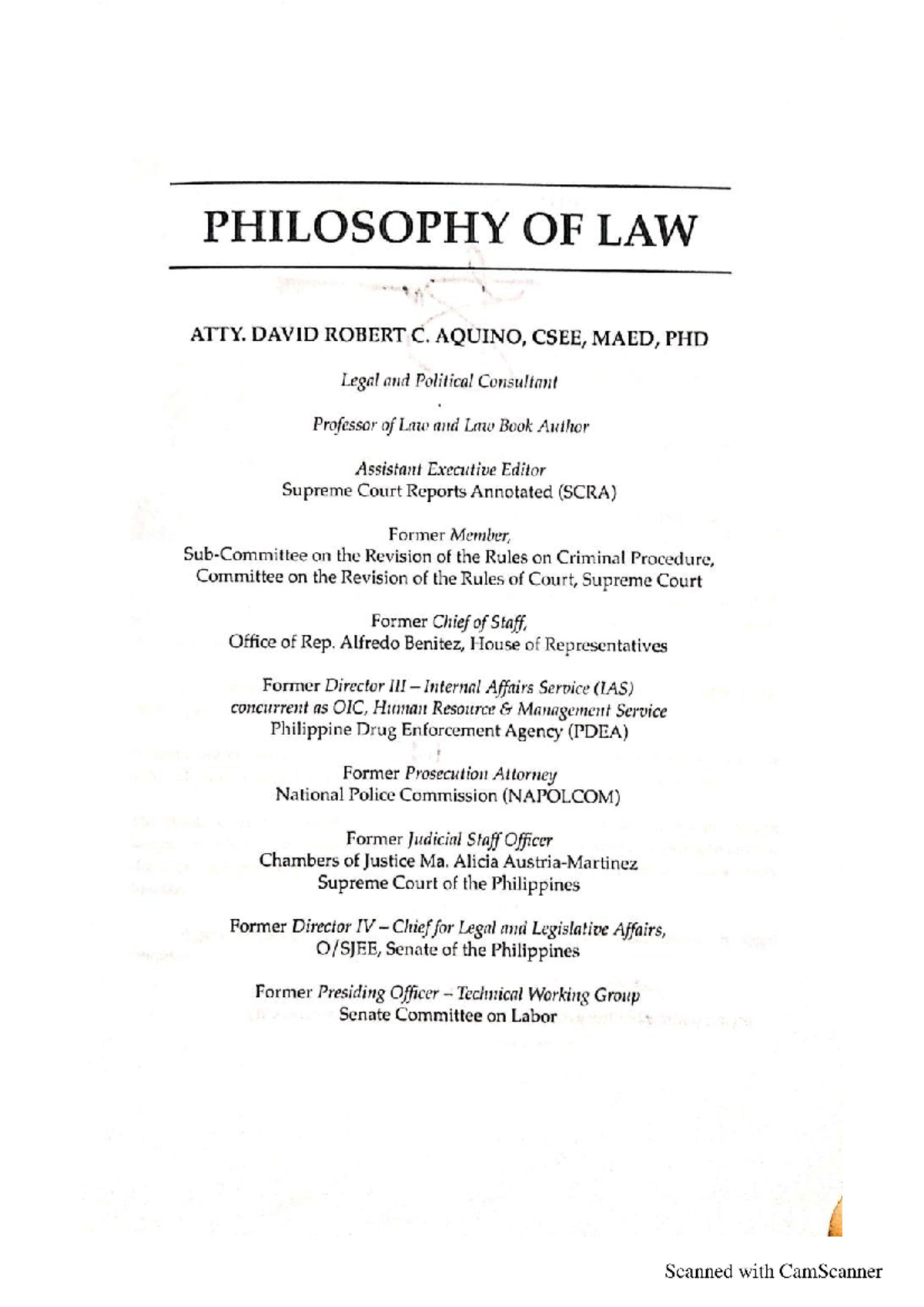 PHIL 101: Introduction to the Philosophy of Law - A Comprehensive Study ...