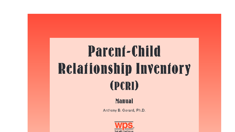 PCRI Manual: Understanding the Relationship Inventory for Parenting ...