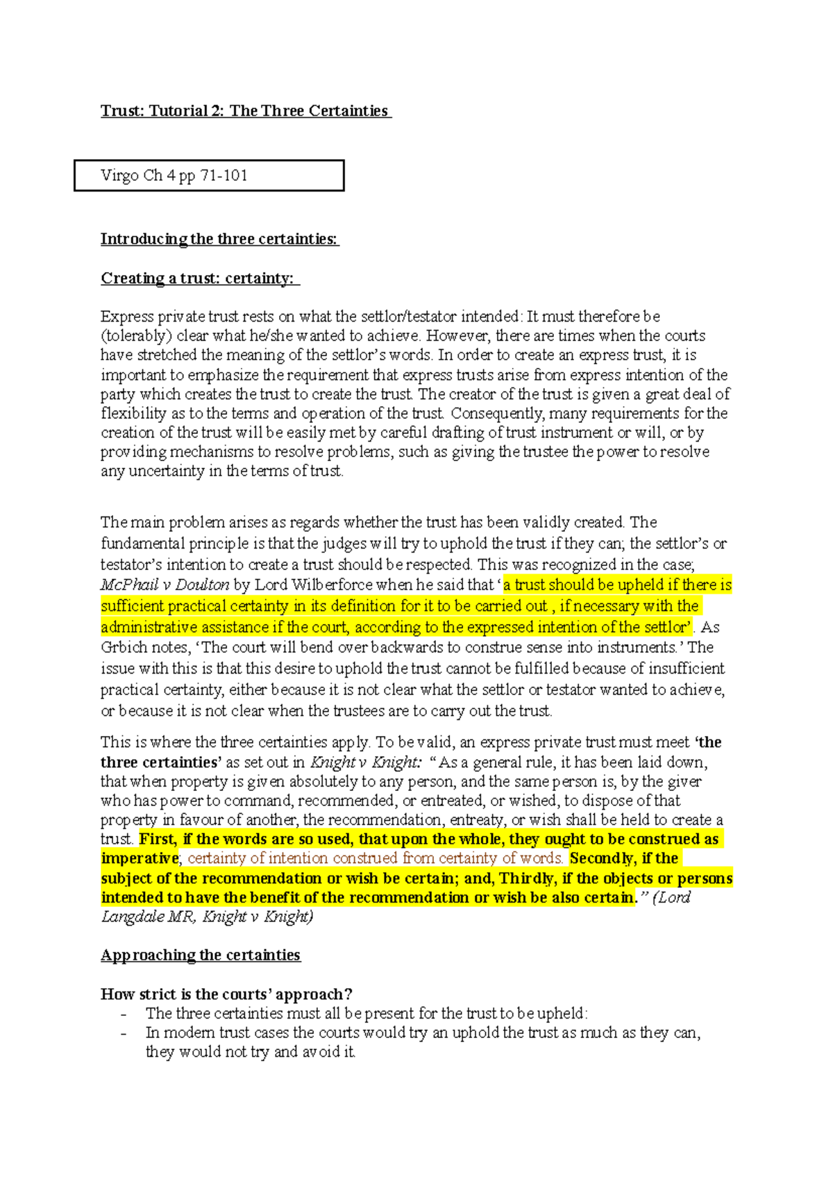 Trust Tutorial 2: Understanding the Three Certainties in Trust Law ...