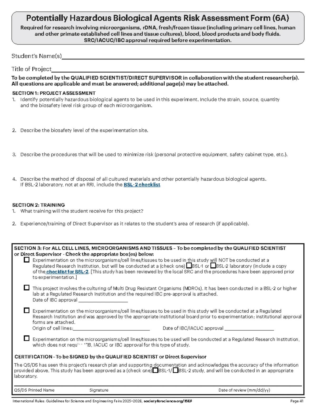 Risk Assessment Form (3): Safety Protocols for Research Projects - Studocu