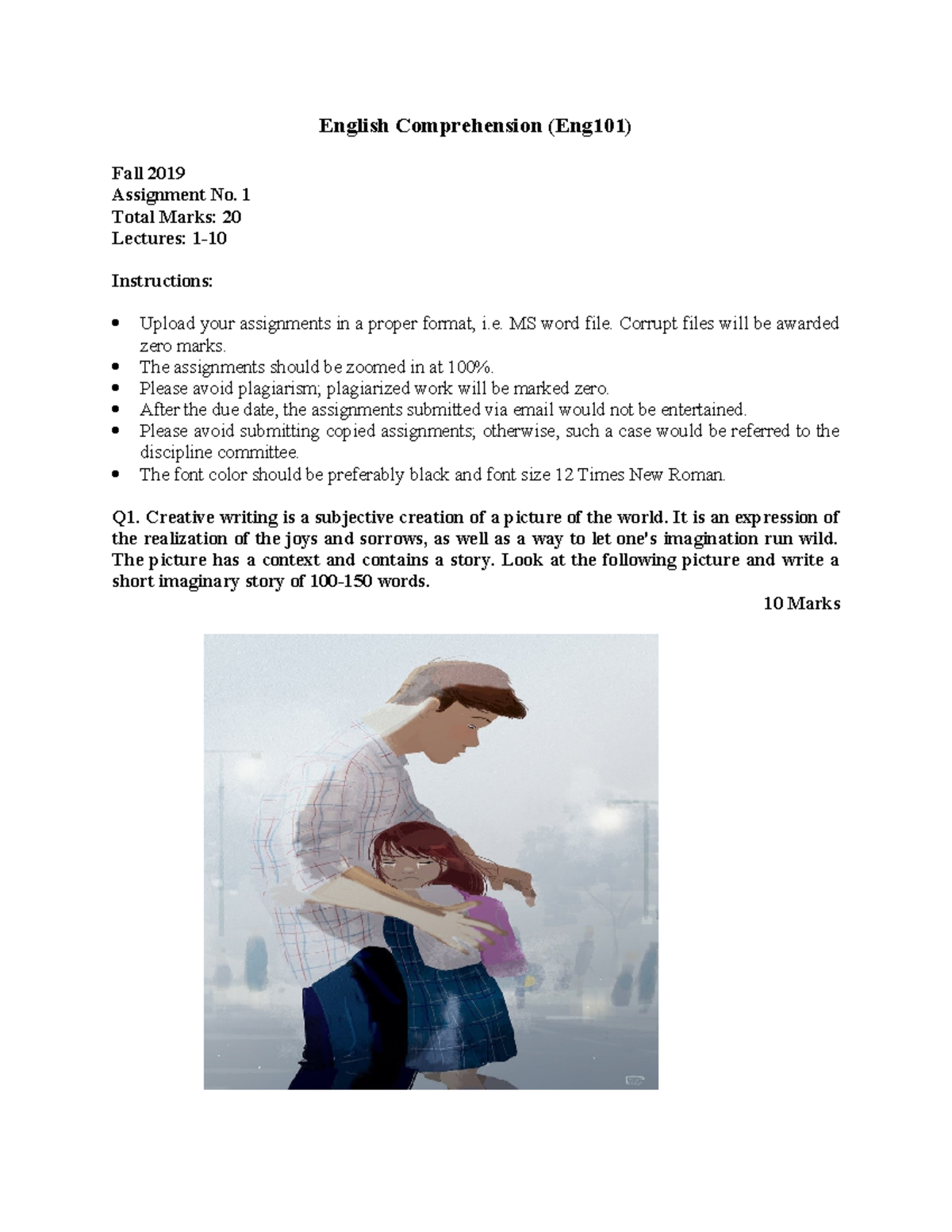 Assignment 1 in MS Word 2003 for Falll 2019 - English Comprehension ...