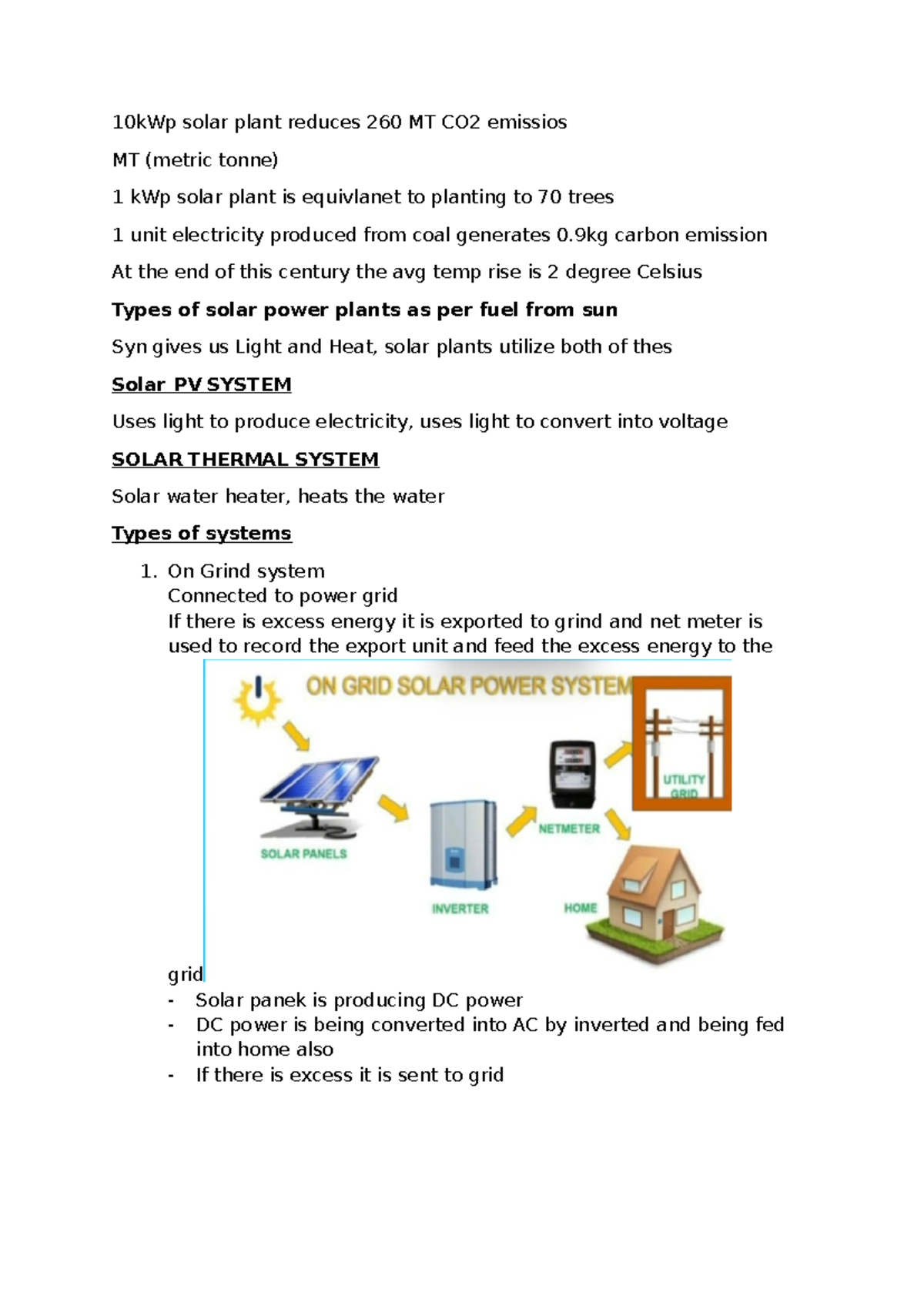 Solar Udemy Course Notes - 10kWp solar plant reduces 260 MT CO2 ...