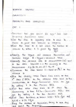 Probability Notes 1715624076 - Random variable variable whose values ...