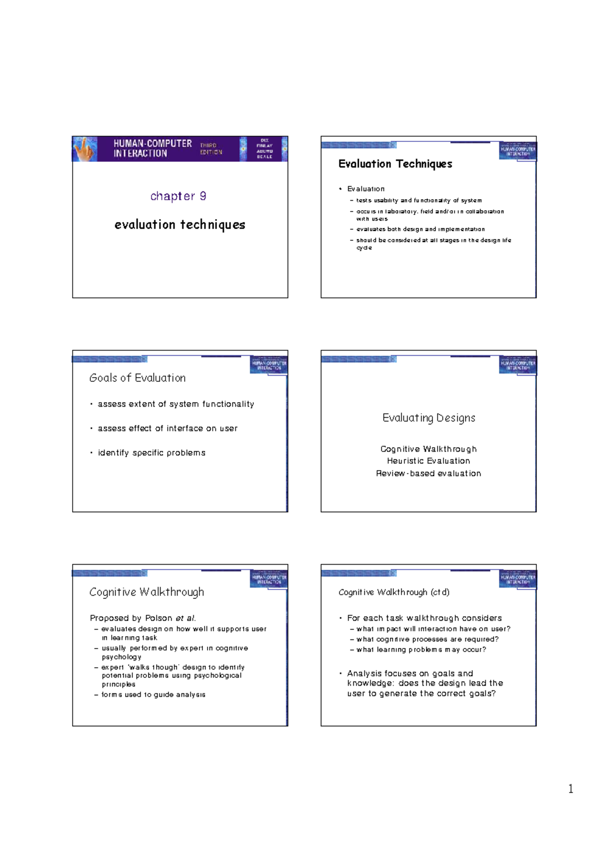 HCI - Unit 3 - Evaluation Techniques Chapter Notes - Studocu