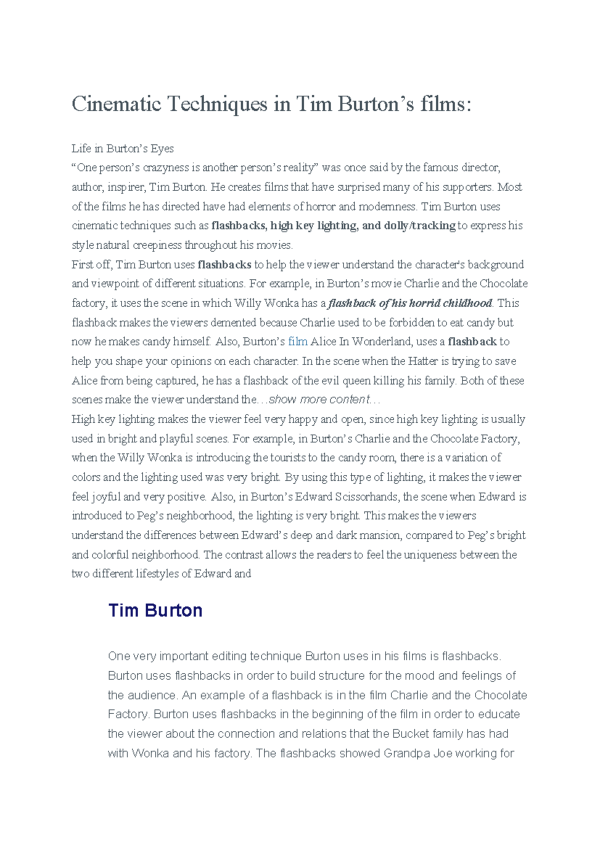 Cinematic Techniques in Tim Burton's Films: Analysis & Examples ...