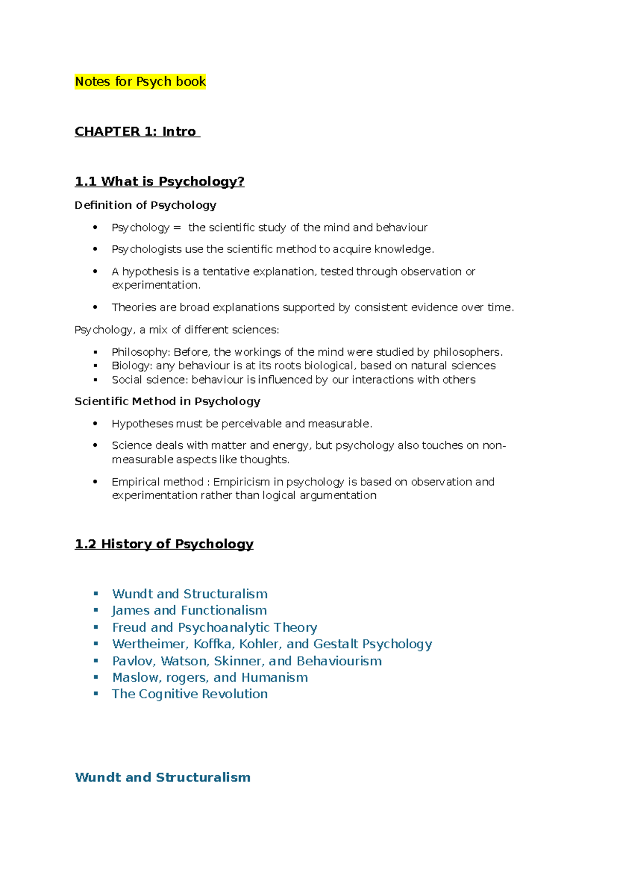 Psychology 101: Chapter 1 - Introduction to Psychology Concepts ...