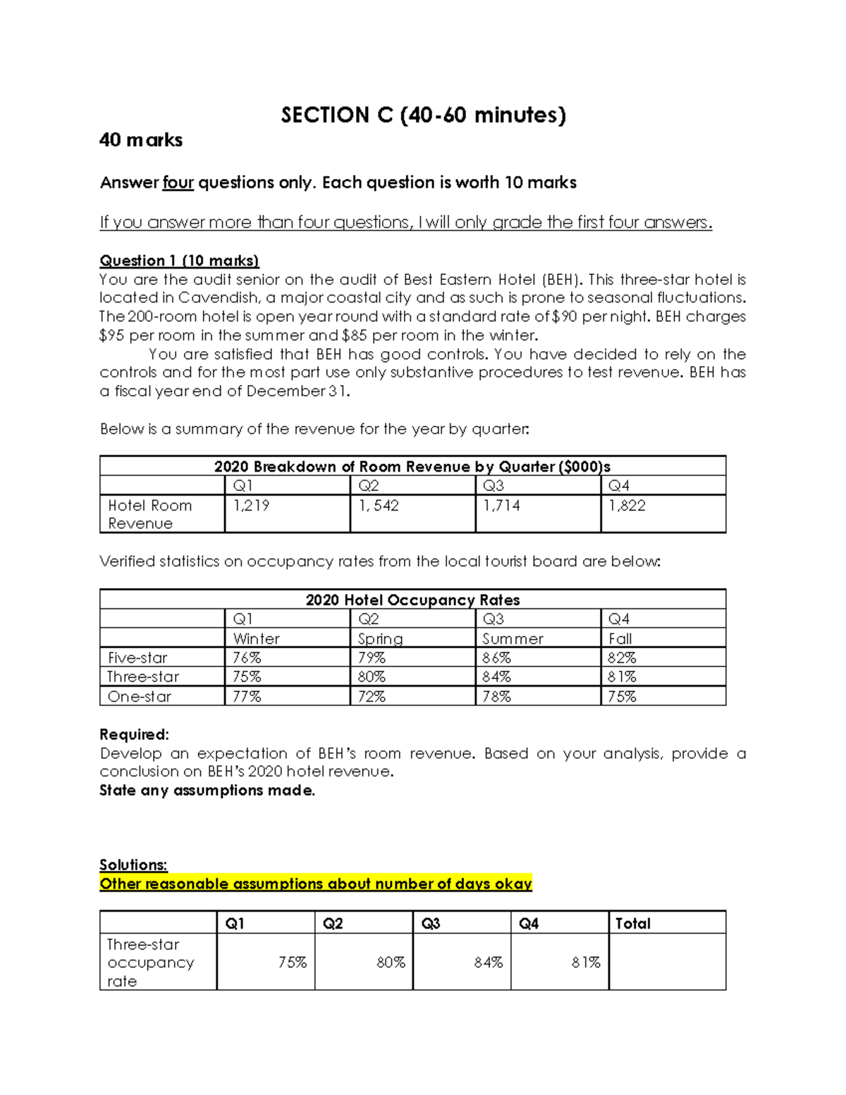 BUS 386 F23 Final Exam Solutions for Section C with Detailed Analysis ...