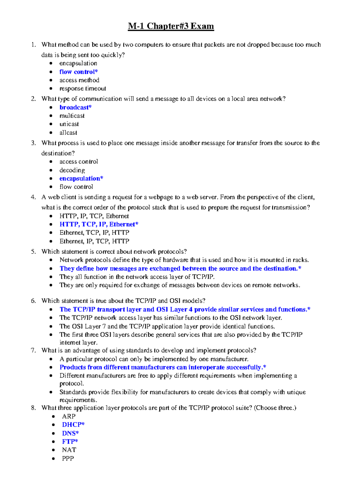 M-1 Chapter 3 Exam Review and Key Concepts - Studocu