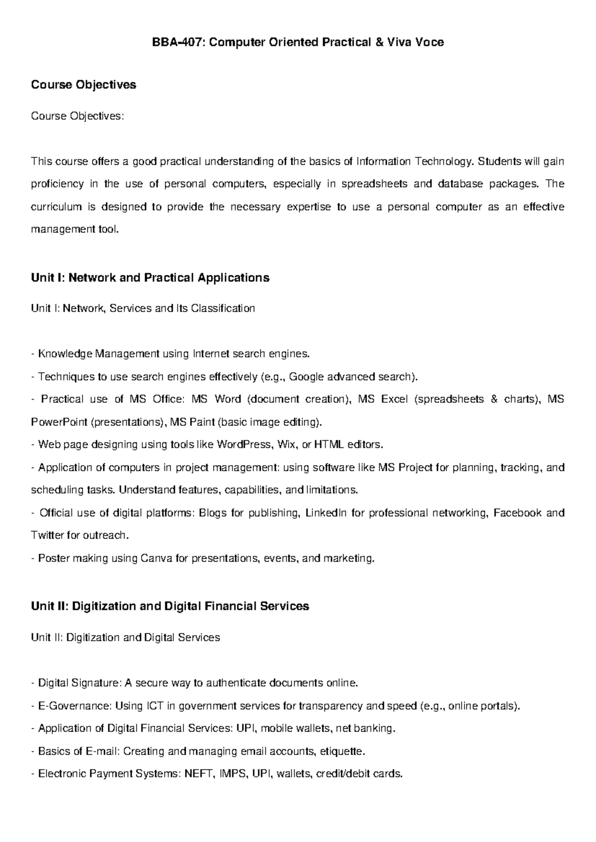 726105657 Computer Oriented Practical 407 Format - BBA - 1 A Project ...