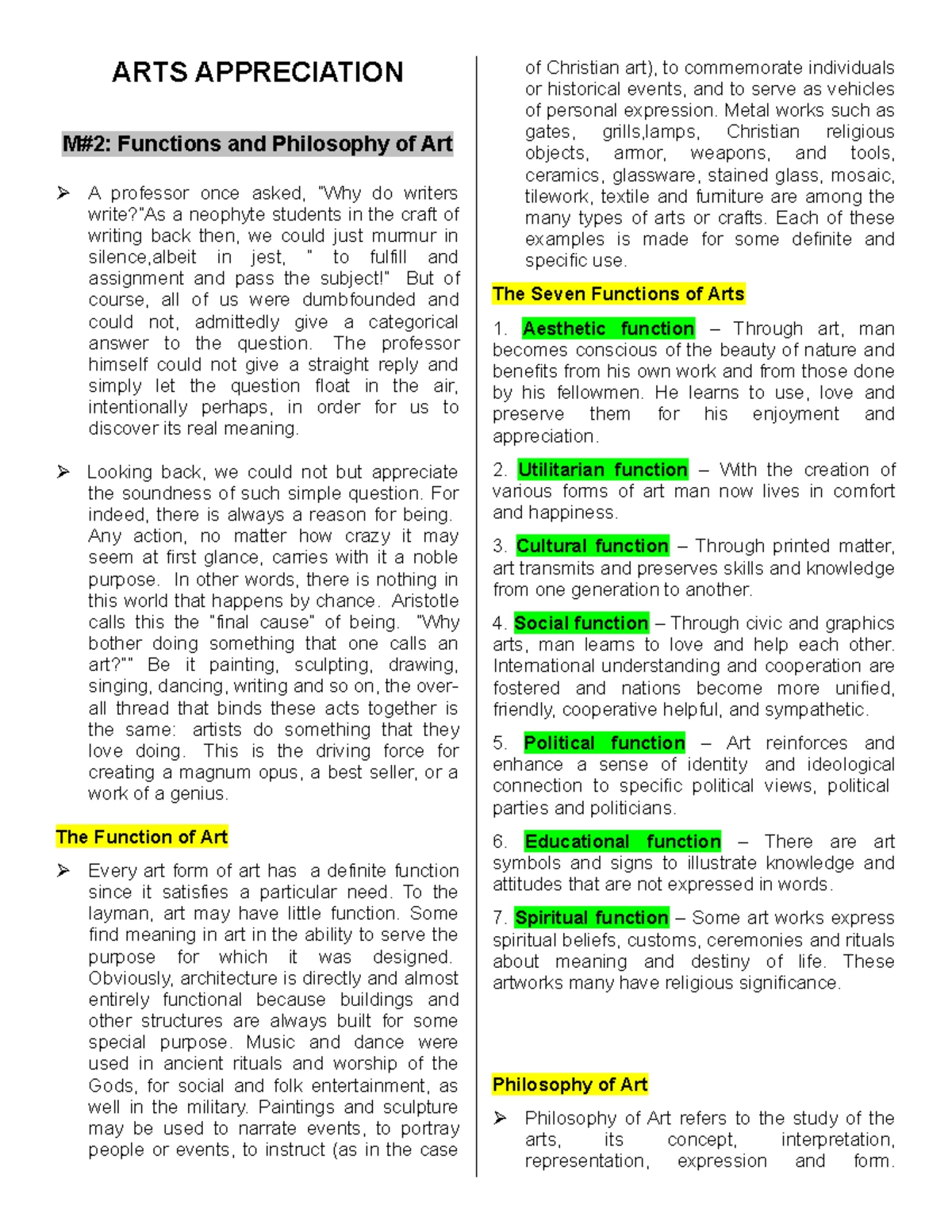 Vitalicio, Moriel O. assignment no 2 - How is Philosophy and Art ...
