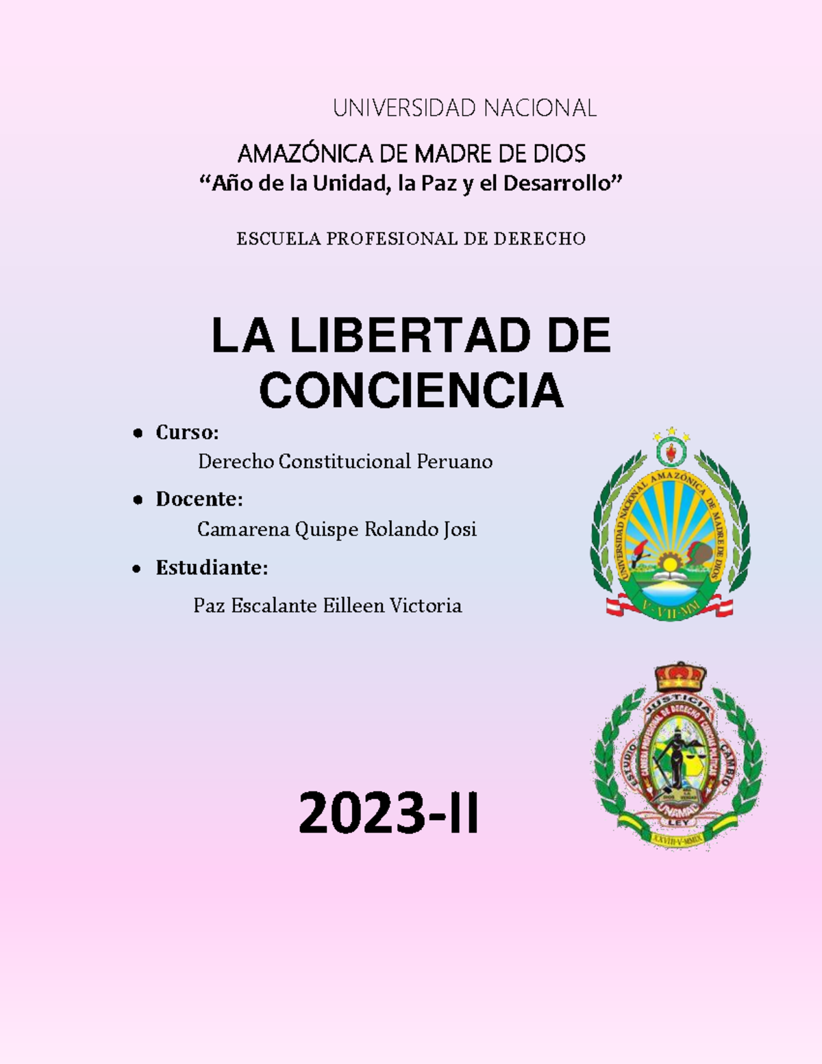 Derecho Constitucional Peruano: Ensayo sobre la Libertad de Conciencia