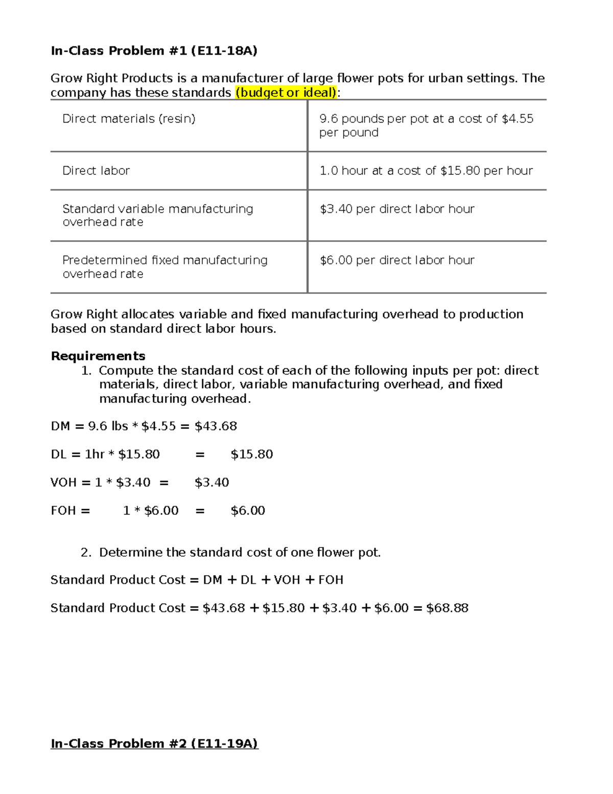 Chapter 11 In-class Probs Solutions - In-Class Problem #1 (E11-18A ...