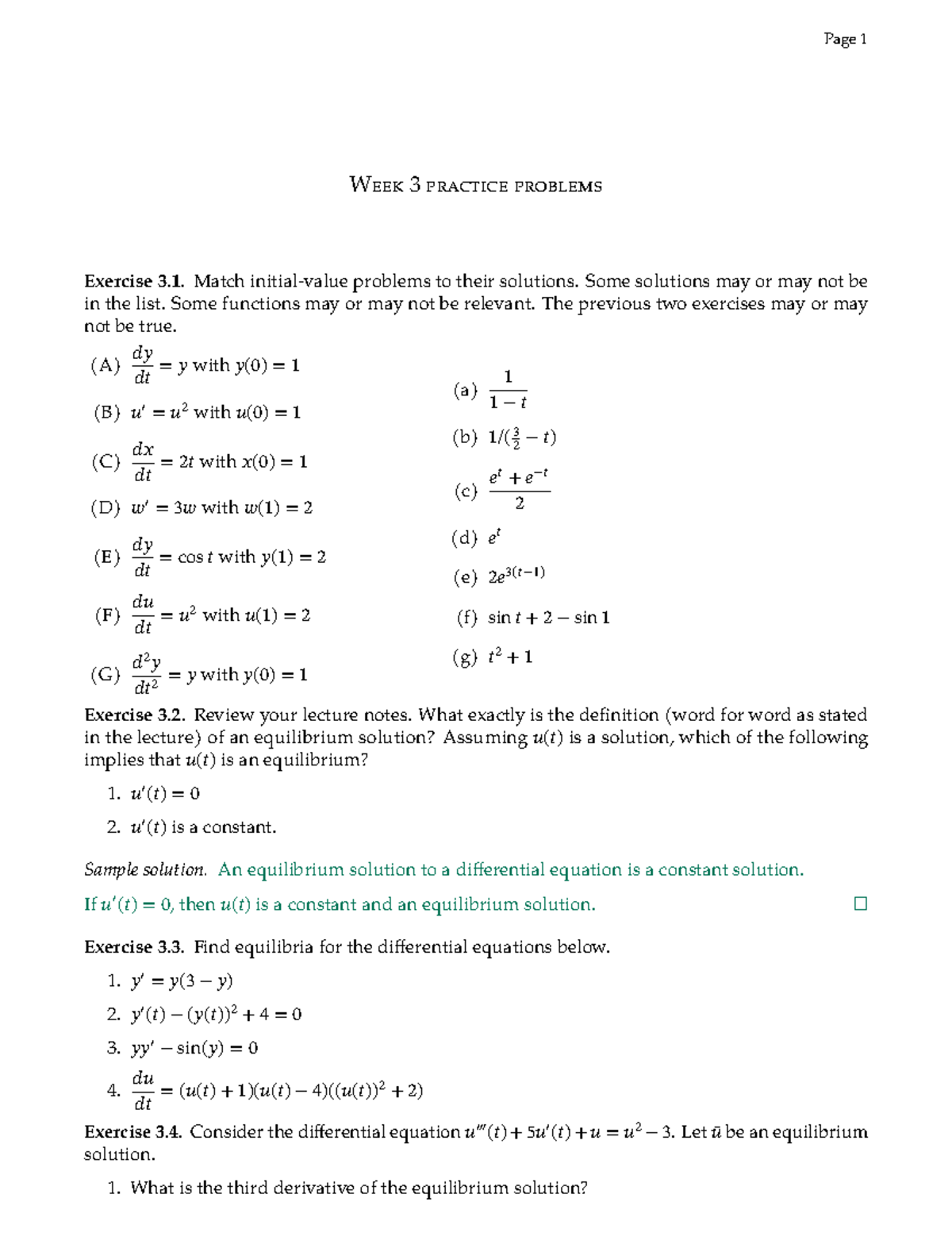 Math 101: Week 3 Practice Problems & Solutions - Studocu