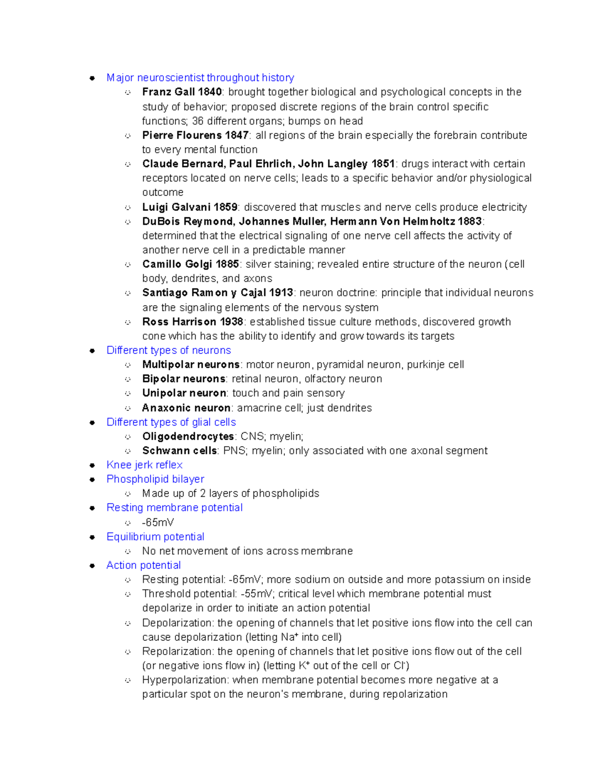 Bio 35 Study Guide: Summary of The Brain and Behavior Concepts - Studocu