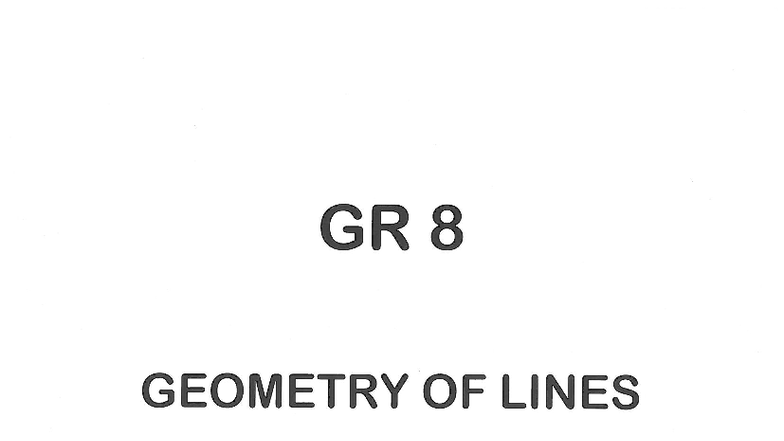 Grade 8 Geometry - Very helpful - GR 8 GEOMETRY OF LINES ANSWER BOOKLET ...