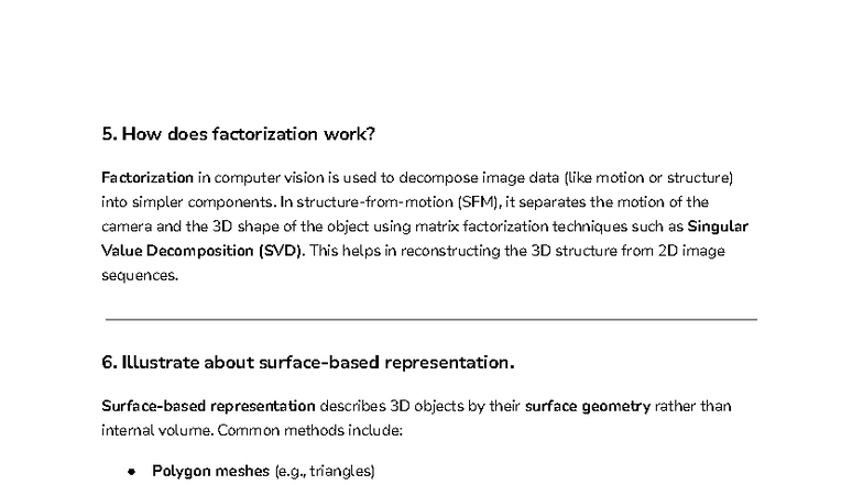 Computer Vision: Factorization, Shape Matching, and Recognition ...