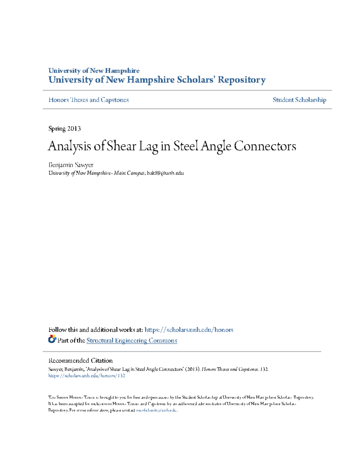 Analysis of Shear Lag in Steel Angle Connectors (CEPS 2013) - Studocu