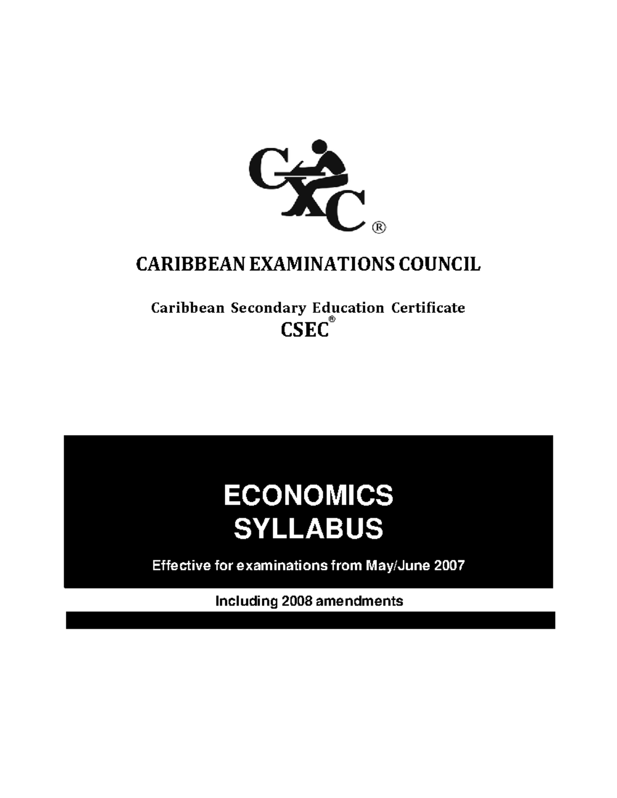 CSEC Economics - Comprehensive Syllabus Overview for Exams - Studocu