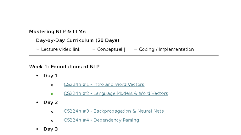 NLP Roadmap: Mastering LLMs Curriculum (CS224n, CS685, CS336) - Studocu