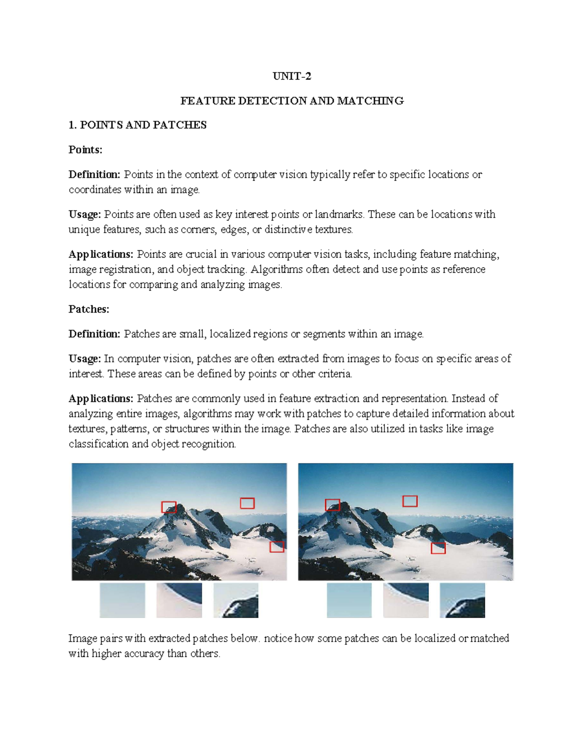 Unit 2 - CV: Feature Detection, Matching & Object Tracking - Studocu