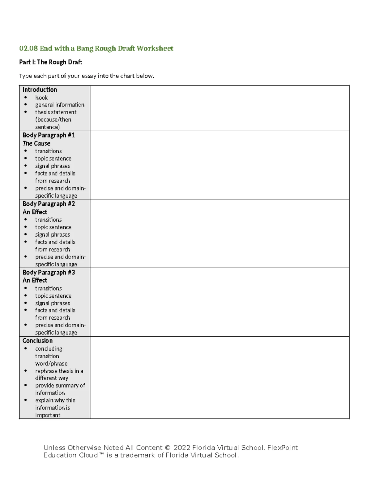 02 Revise and Reflect Worksheet for Cause-and-Effect Essay - Studocu