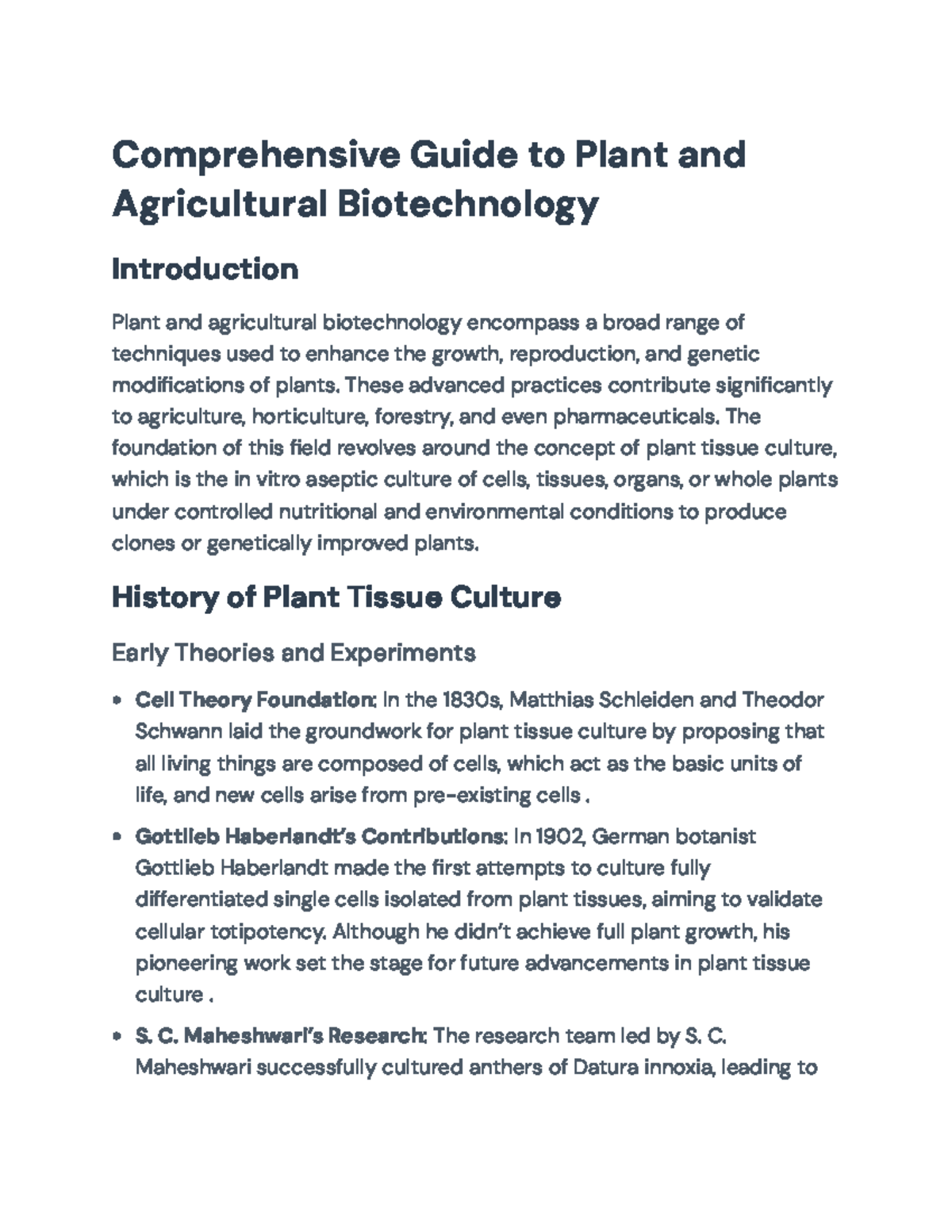 Comprehensive Guide to Plant Tissue Culture Techniques and Applications ...