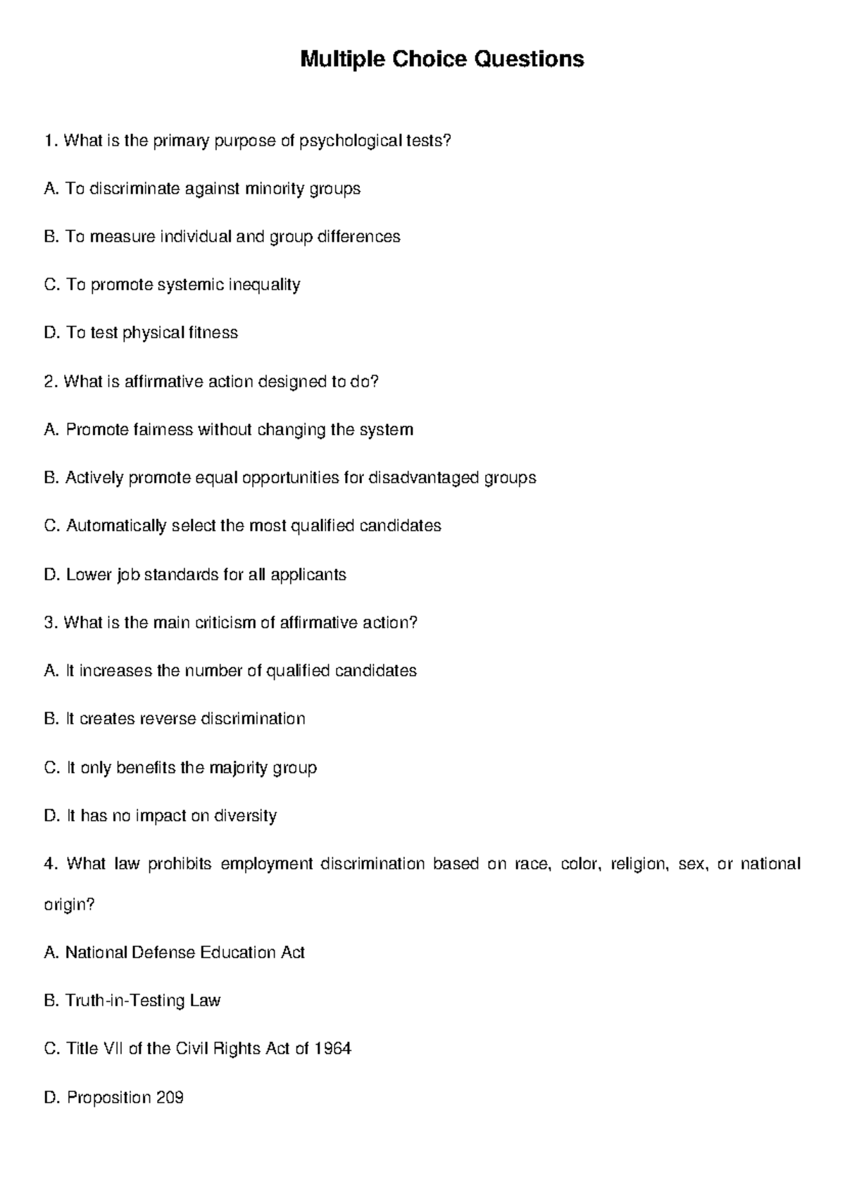 Multiple Choice Questions Part1 - Multiple Choice Questions What is the ...