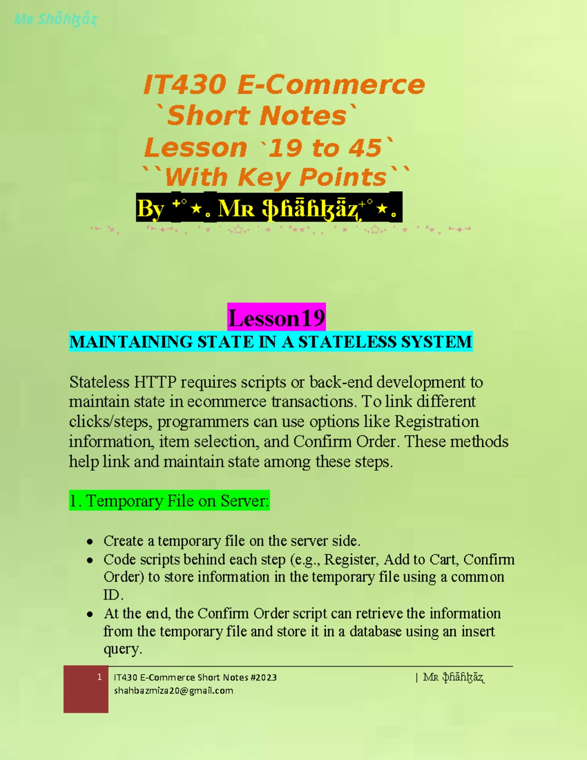 IT430 Lesson 01-04 Notes: E-Commerce and Networking Concepts - Studocu