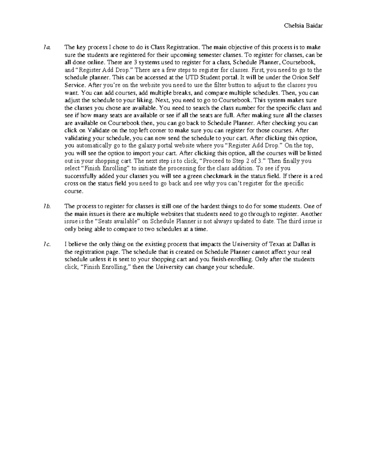 BPM 101 - Class Registration Process Analysis Assignment - Studocu