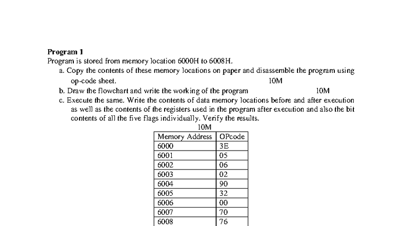 Computer Science Practical XII: 8085 Program Execution & Analysis - Studocu