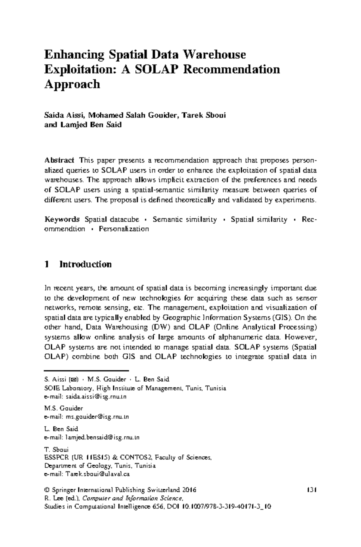 Article springer Studies in computational intelligence - Enhancing ...