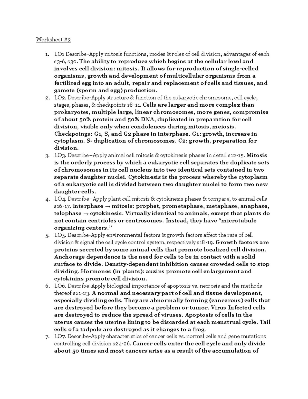 BIO WS3 - Exam 3 Review: Mitosis, Meiosis, and Gene Regulation - Studocu