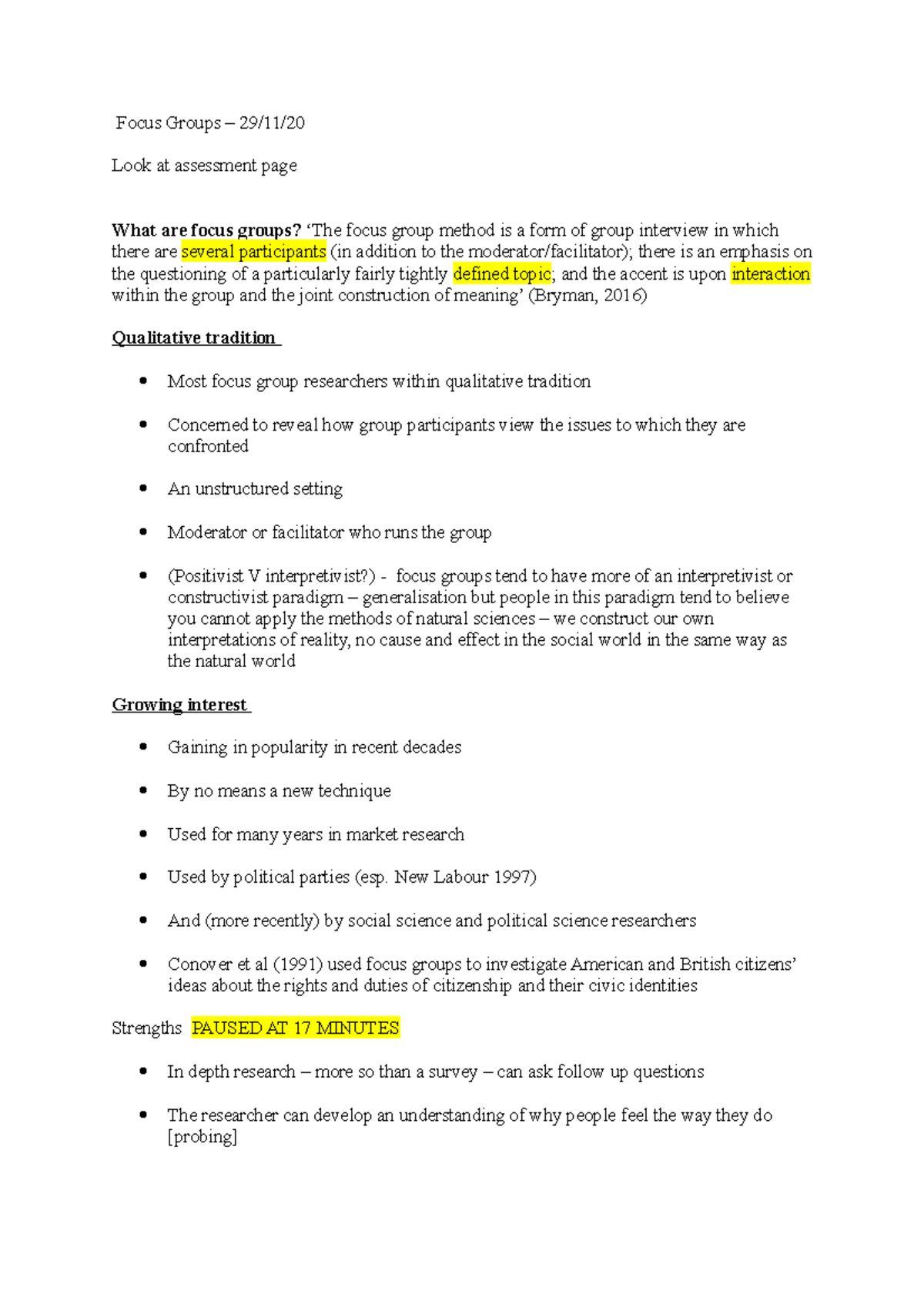 Focus Groups - Research Methods - Focus Groups – 29/11/ Look at ...