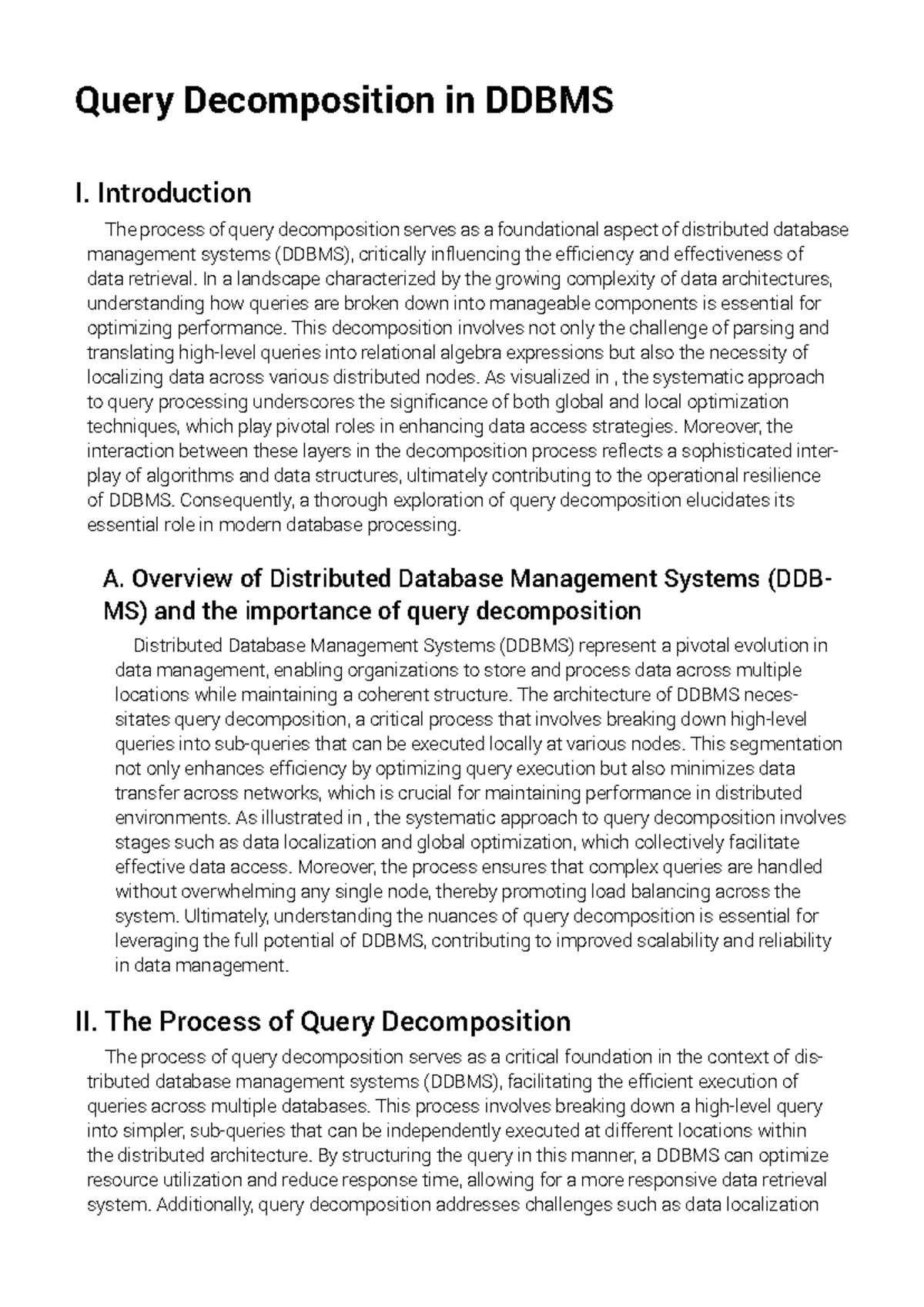 326 query decomposition in ddbms - Query Decomposition in DDBMS I ...