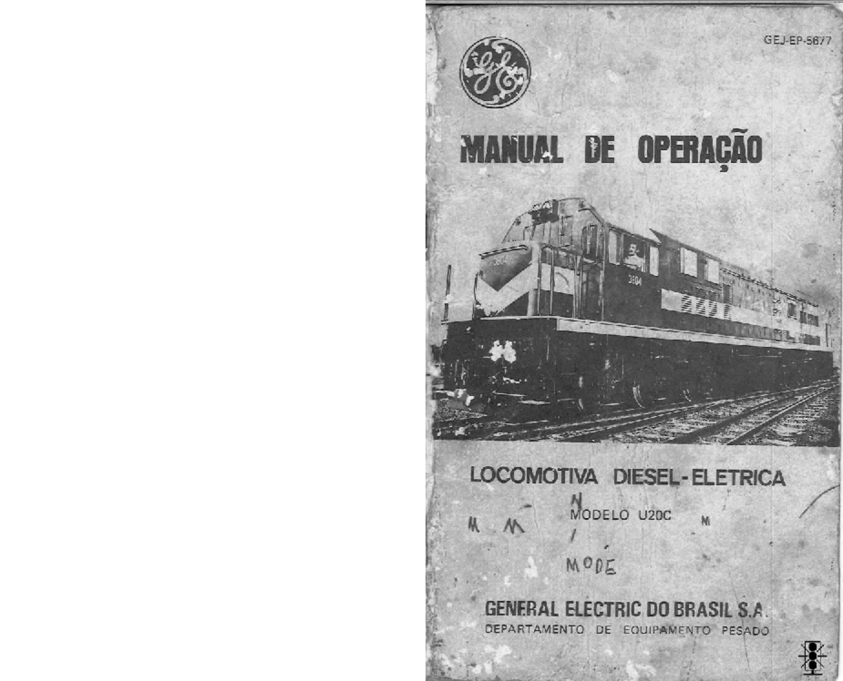 Manual de Operação da Locomotiva U20C - GE Brasil 3804 - Studocu