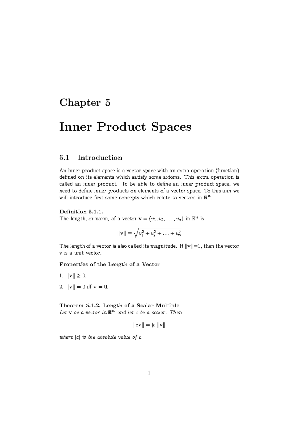 Complete Notes on Inner Product Spaces - Chapter 5 (Lecture 7 & 8 ...