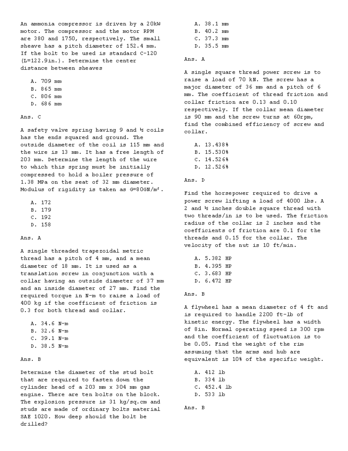 Machine Design 3: Comprehensive Study Guide and Solutions - Studocu