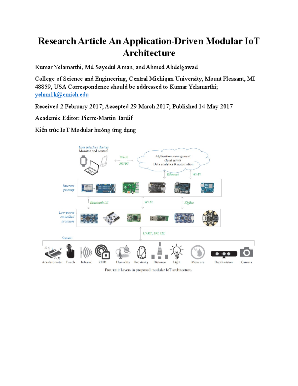 Nhom4 Research Article: Application-Driven Modular IoT Architecture ...