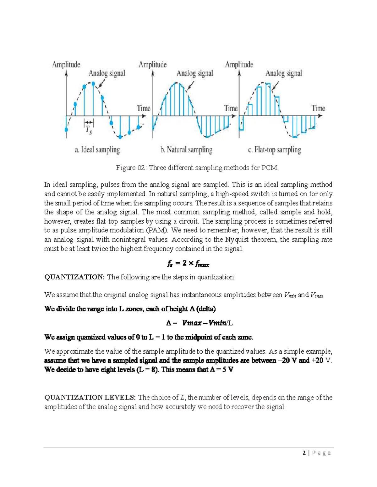 Study of Analog to Digital Conversion (ADC) Methods for PCM - Studocu