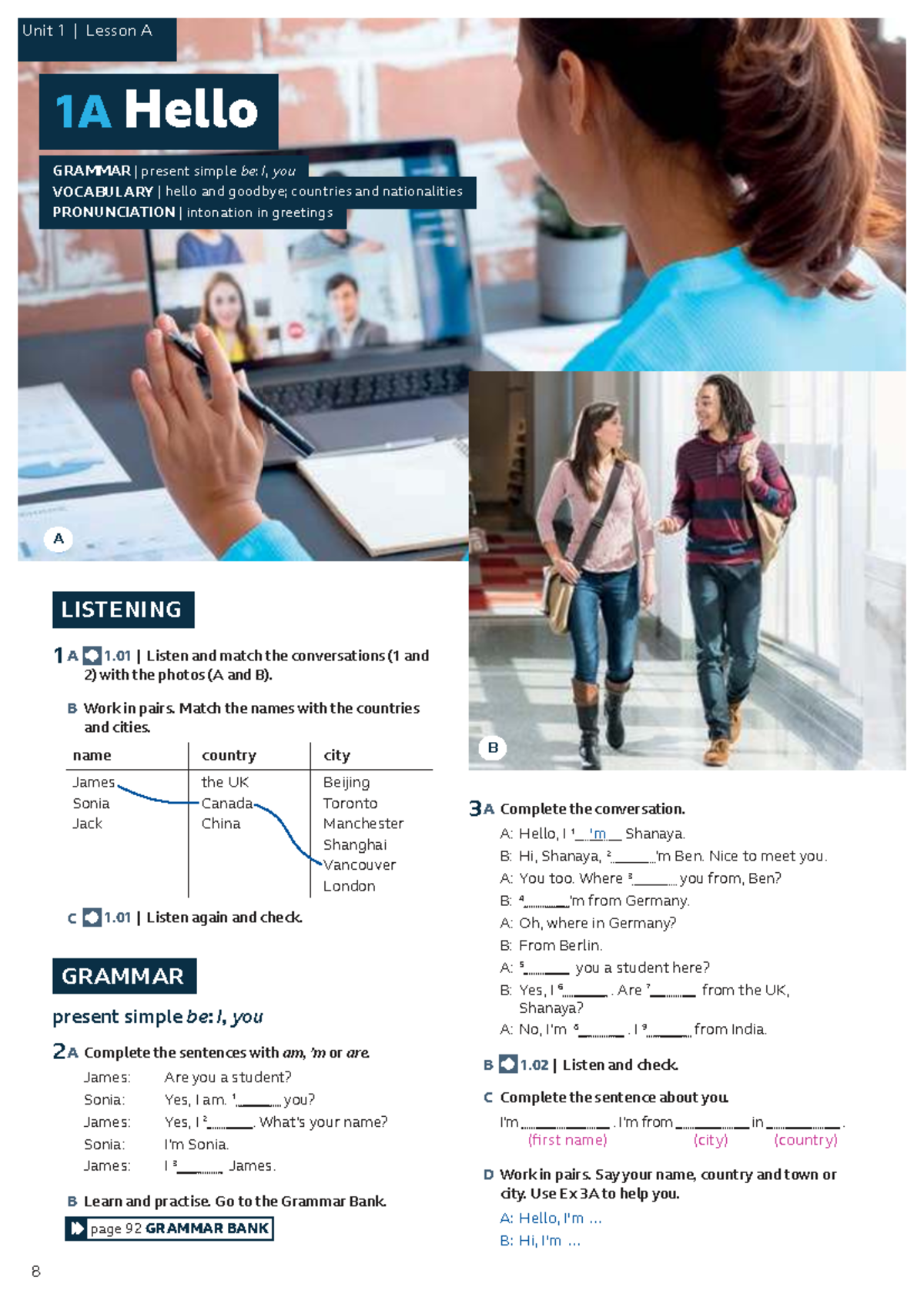 Speakout A1 - Unit 1A Practice English Activities - Studocu