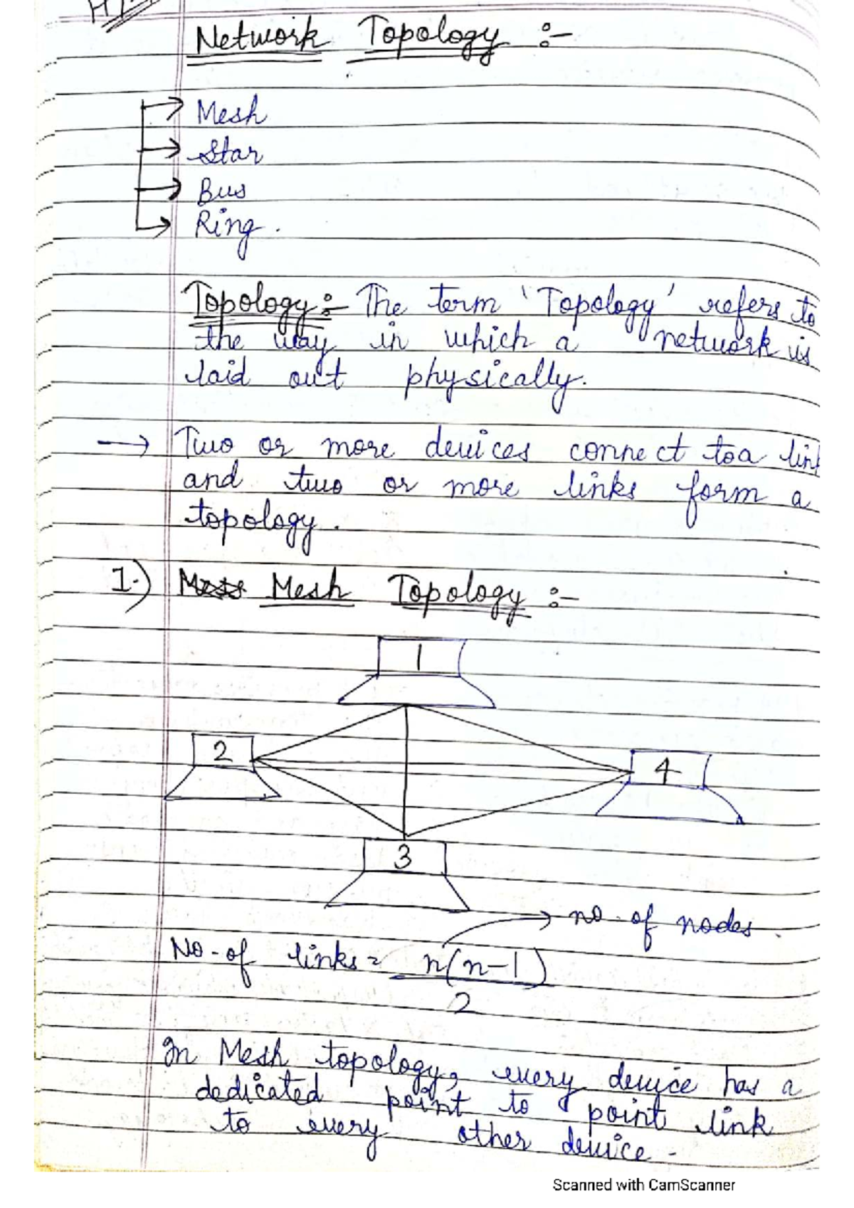 Topology - Computer Networks (CSE 301) Lecture Notes - Studocu