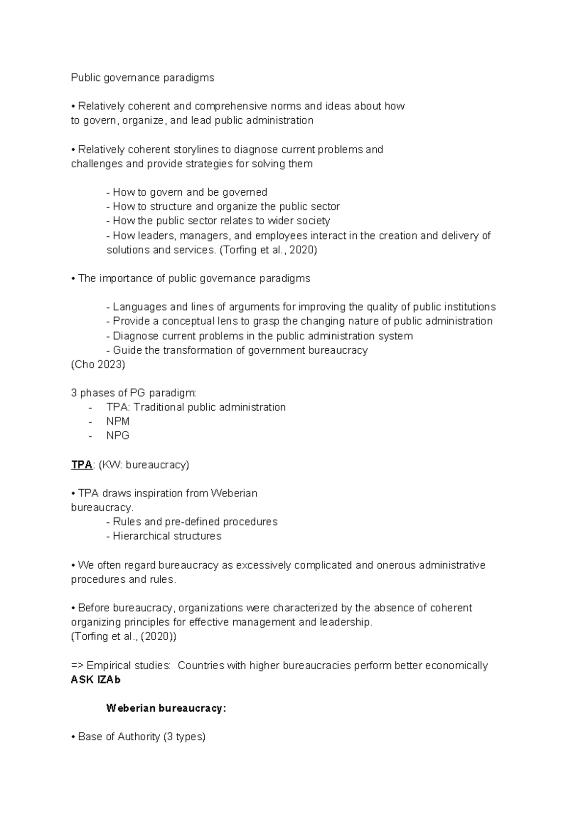 Wk 2 - Lecture Notes on Public Governance Paradigms and Their Impact ...