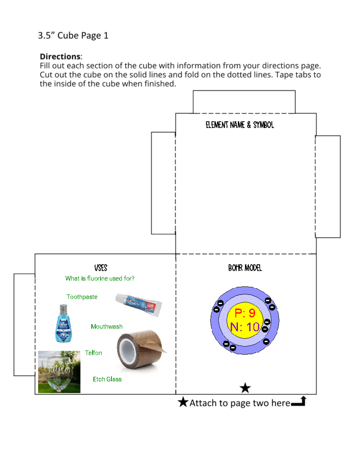 Student Element Cube Project - Element Name & Symbol Uses Bohr Model ...