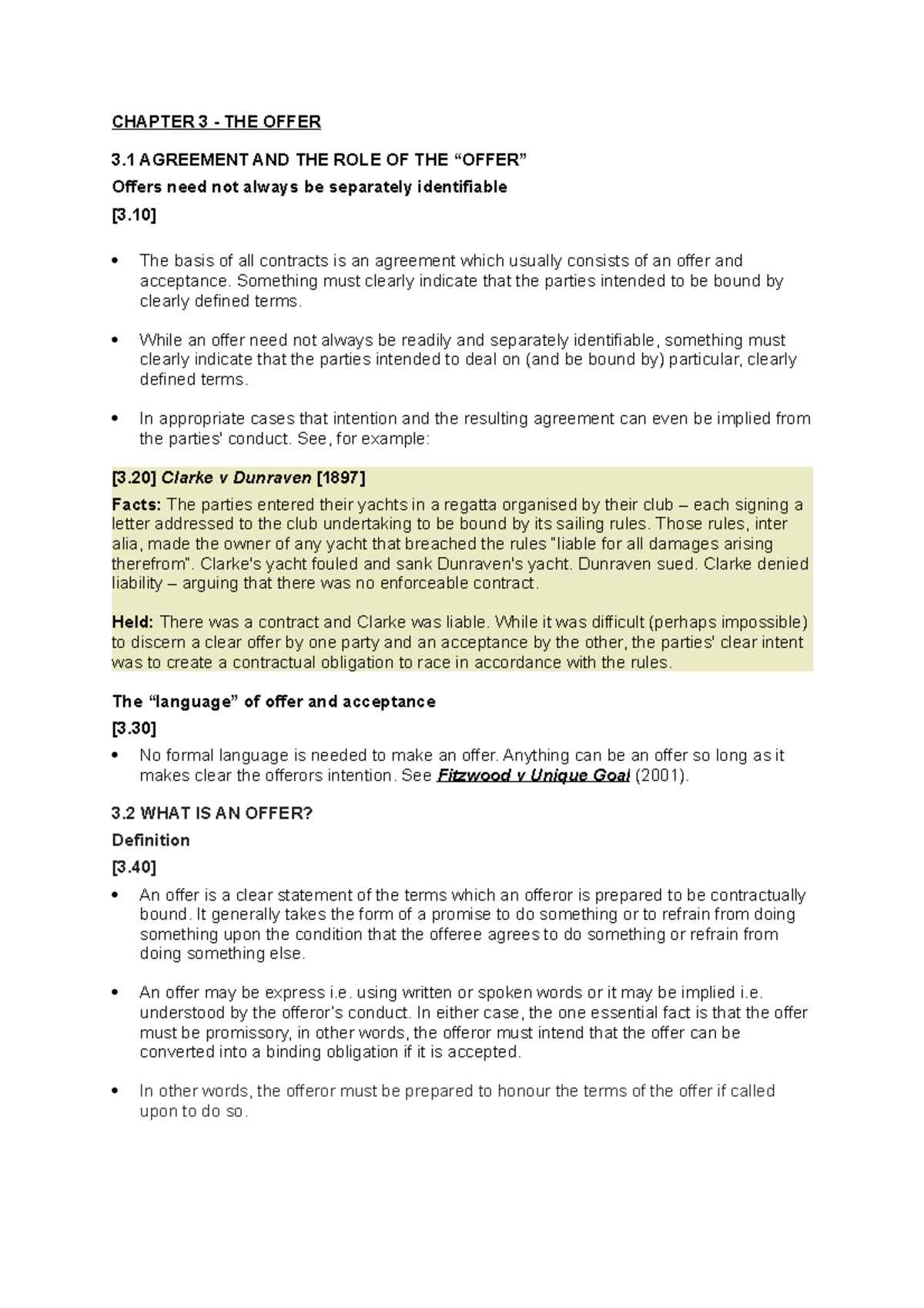 GRAW - Chapter 3: Understanding Offers in Contract Law - Studocu