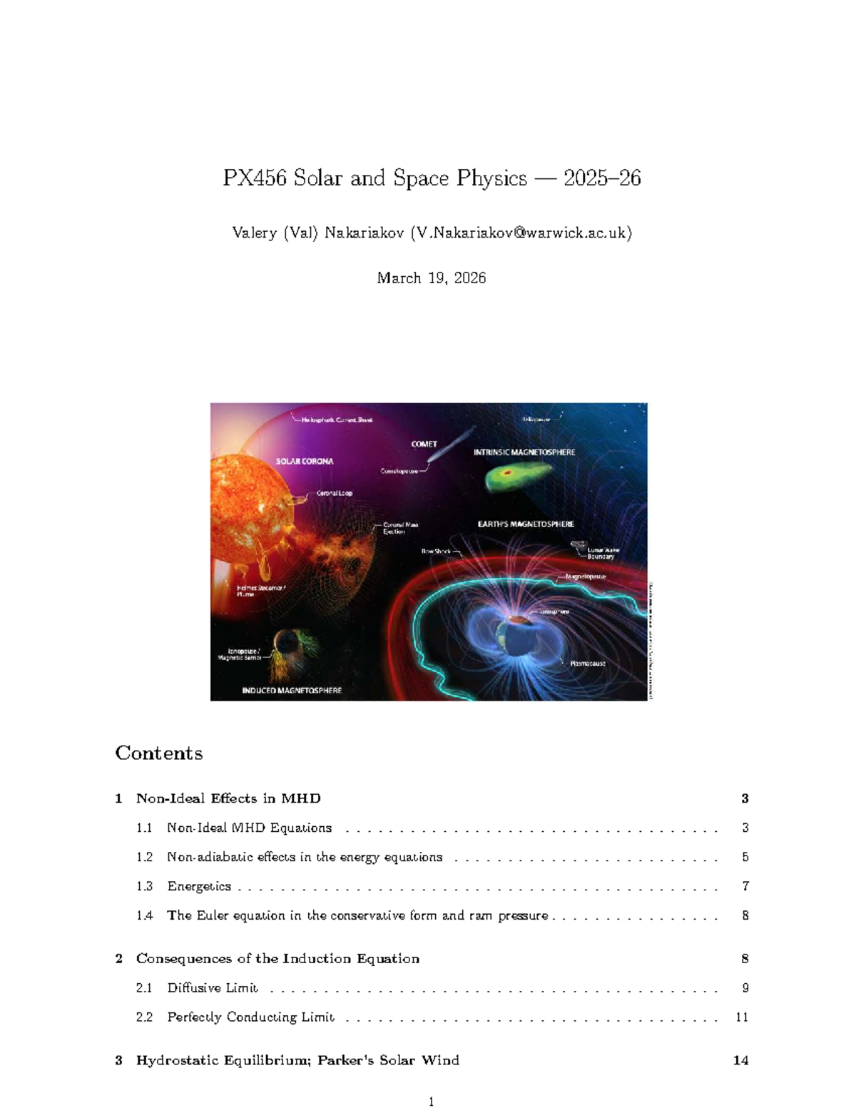 PX456 Solar and Space Physics Lecture Notes by Valery Nakariakov - Studocu
