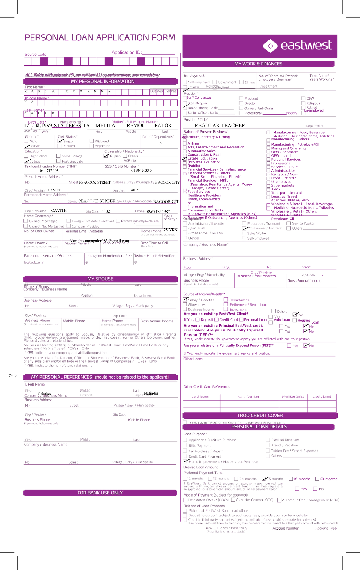 EWB New App Form (AUG30) - Employment and Financial Details - Studocu